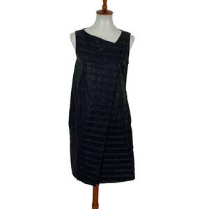 Farhi Wool Blend Dress 4 Navy Sleeveless Career Workwear Office Chic